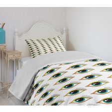 Pictogram Style Pattern Bedspread Set