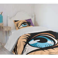 Pop Art Retro Style Cartoon Bedspread Set