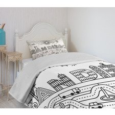 City Typography Letters Bedspread Set