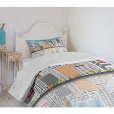 City Skyline Reflections Bedspread Set