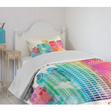 Watercolored Landmarks Bedspread Set