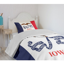 Flag Eagle and Words Bedspread Set