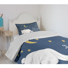Sleeping Rabbit and Stars Bedspread Set