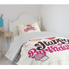 Happy Birthday Party Theme Bedspread Set