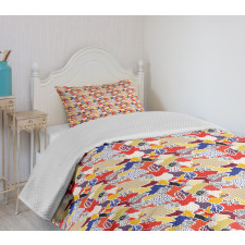 Colorful Floral Abstract Bedspread Set