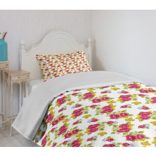 Colorful Fresh Wildflowers Bedspread Set