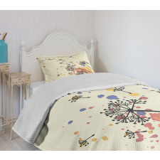 Blowball Seed Color Stain Bedspread Set