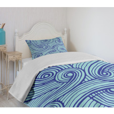 Abstract Spirals Wavy Ocean Bedspread Set