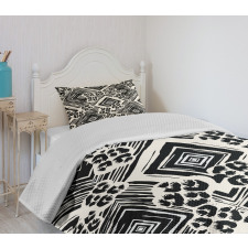 Ink Brush Style Argyle Bedspread Set