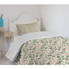 Retro Scroll Pattern Bedspread Set