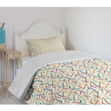 Colorful Comic Pencils Bedspread Set