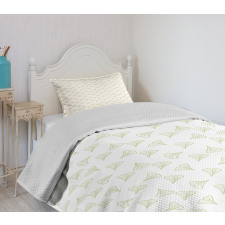 Maidenhair Green Tree Leaves Bedspread Set