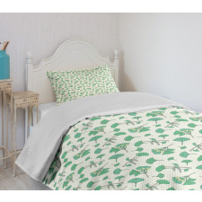 Berries Leaves Botanical Bedspread Set