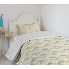 Soft Tree Leaves Retro Style Bedspread Set