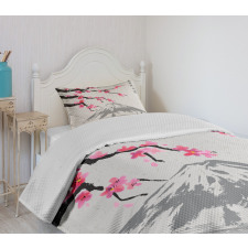 Fujiyama Cherry Blossoms Bedspread Set