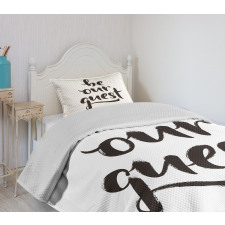 Calligraphic Words Art Bedspread Set