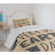 Typographic Words Earth Day Bedspread Set