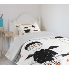 Witch Flying on a Broomstick Bedspread Set