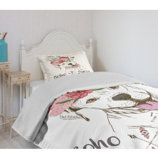 Dog in a Feather Headpiece Bedspread Set