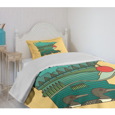 Mosaic Design State Map Bedspread Set