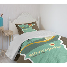 Minneapolis Doodle Map Bedspread Set