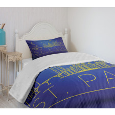 Line Art Style St Paul Bedspread Set