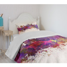 Grunge Splashes Cityview Bedspread Set