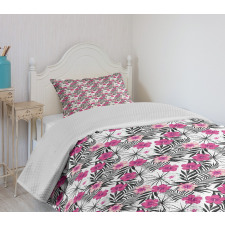 Leaf Background Floral Bedspread Set