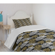 Tropic Foliage Motifs Dots Bedspread Set