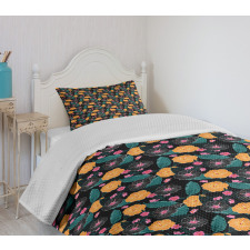 Artwork in Hawaiian Style Bedspread Set