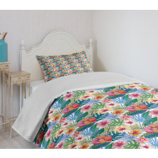 Jungle Nature Flourish Motifs Bedspread Set