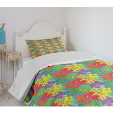 Hawaiian Rainforest Leaves Bedspread Set