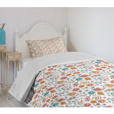 Colorful Flourishing Daisies Bedspread Set