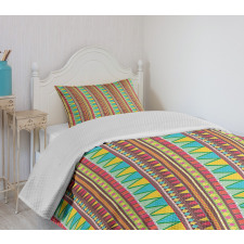 Zigzags Colorful Doodle Art Bedspread Set