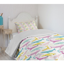 Whales Childish Maritime Bedspread Set