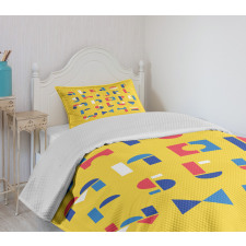 Geometric Small Letters Bedspread Set