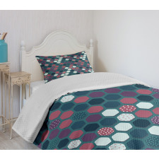 Vibrant Hexagon Shapes Bedspread Set