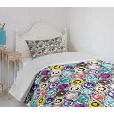 Modern Grunge Geometrical Bedspread Set