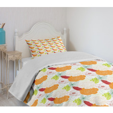 Rose Hibiscus Dahlia Bloom Bedspread Set