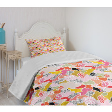 Modern Patchwork Polka Dot Bedspread Set