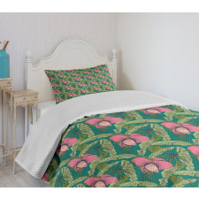 Banana Leaves Hibiscus Bedspread Set