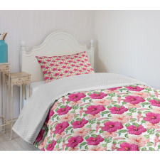 Pastel Hibiscus Petals Bedspread Set