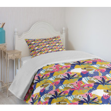 Jungle Flower Petals Art Bedspread Set