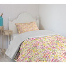 Colorful Twigs and Foliage Bedspread Set