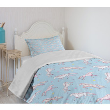 Watercolor Fantasy Horses Bedspread Set