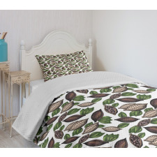 Sketch Art Beans and Leaves Bedspread Set