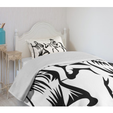 Abstract People Traveling Bedspread Set