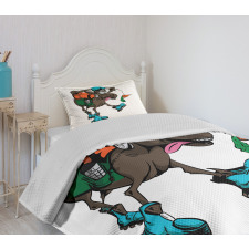 Funny Animal Chasing Carrot Bedspread Set