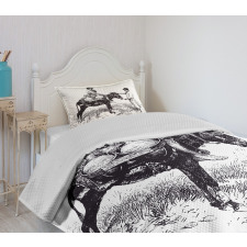 Water Carrier Vintage Sketch Bedspread Set