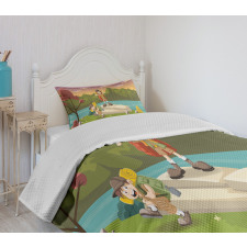 Best Friends Go Camping Bedspread Set